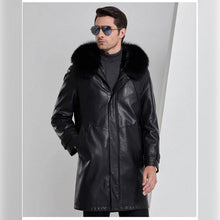 Load image into Gallery viewer, Men&#39;s Long Leather Coat
